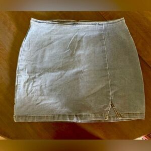 Stretchy Denim Skirt with Notch Detail - Wild Fable